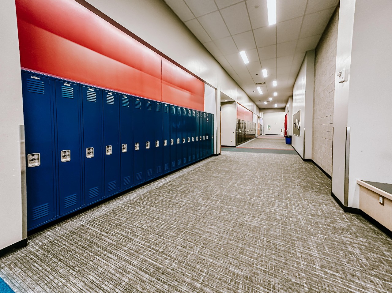 A hallway inside of Liberty High School.